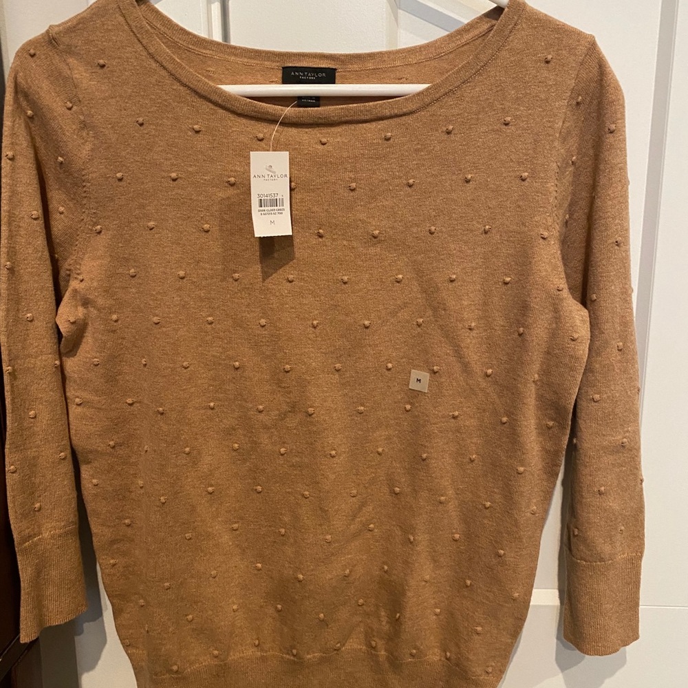 Ann Taylor Factory camel 3/4 sweater